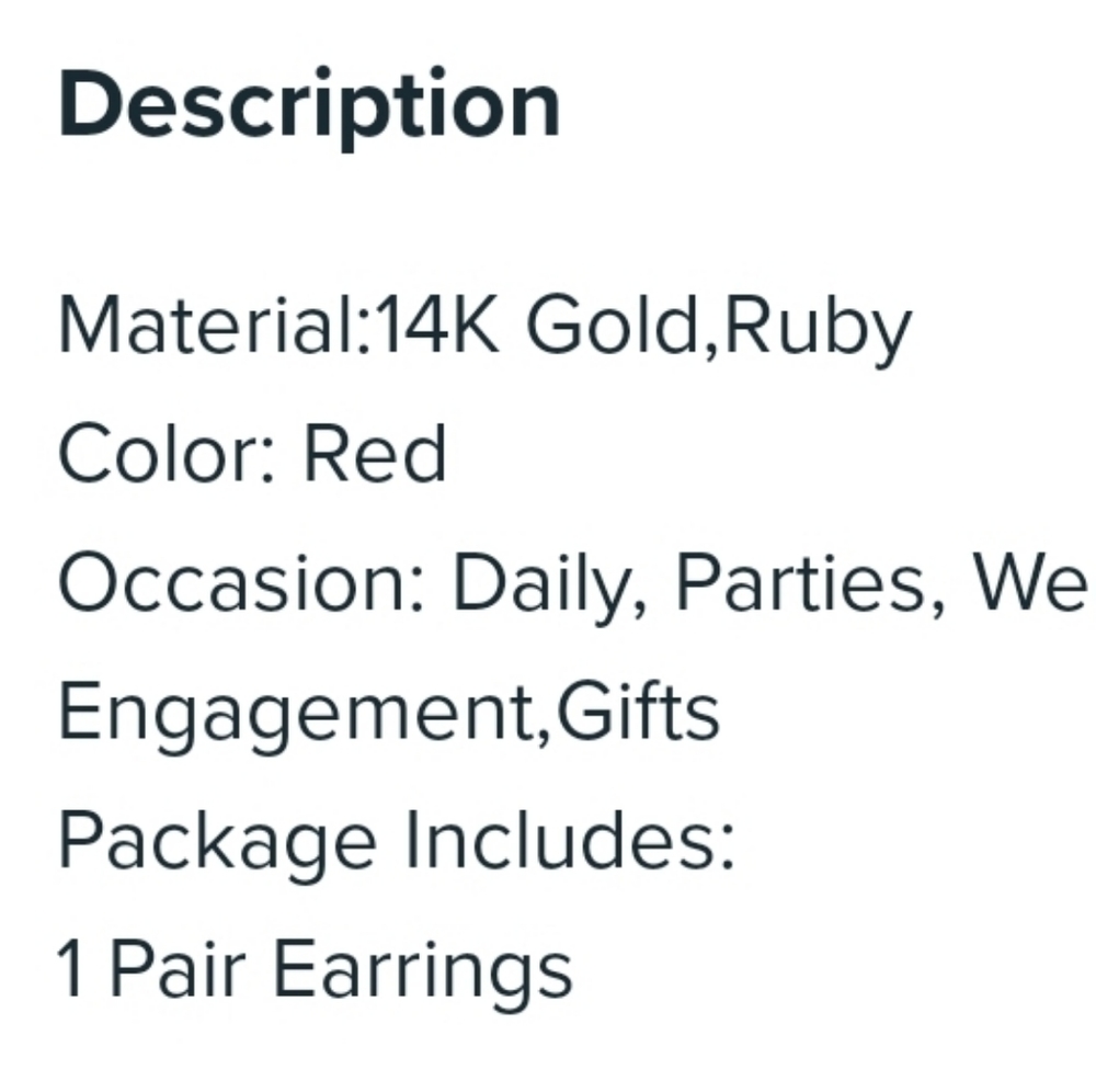 14k Gold Plated Ruby Red Garnet Post Earrings. - image 7